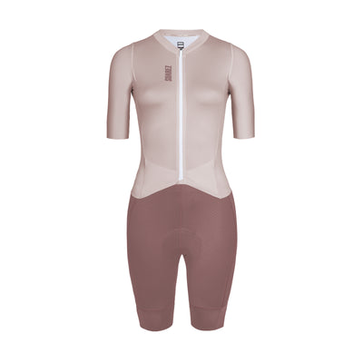 Enterizo Bike Manga Corta Cierre Completo Pro Mujer (HARD LITE GRAY LILAC 2.4)