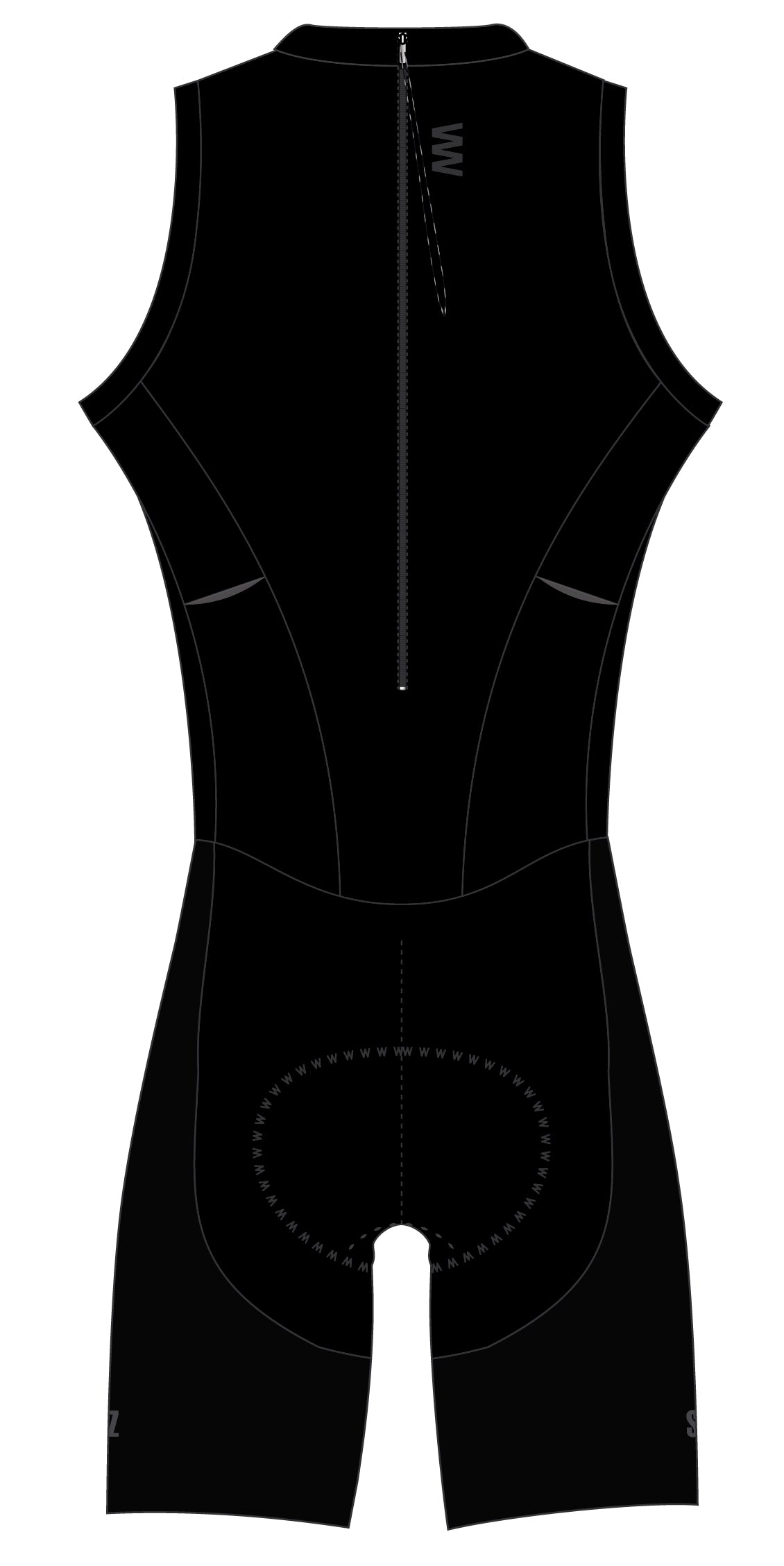 Trisuit Sin Mangas Cierre Trasero Pro Hombre (BEAST BLACK 2.6)